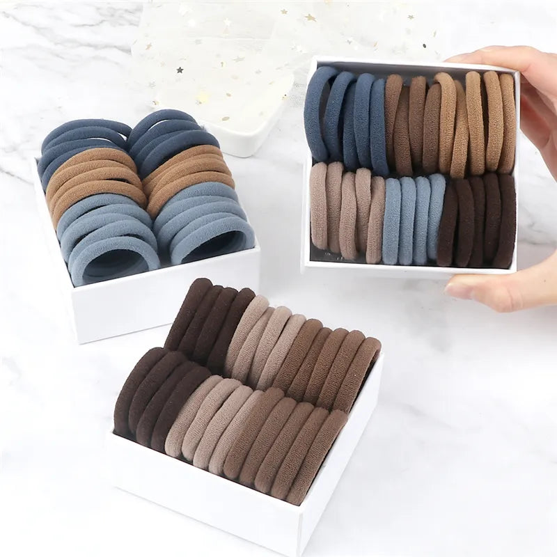 50-Piece Vibrant Hair Tie Set - Ultimate Comfort & Style for Every Look